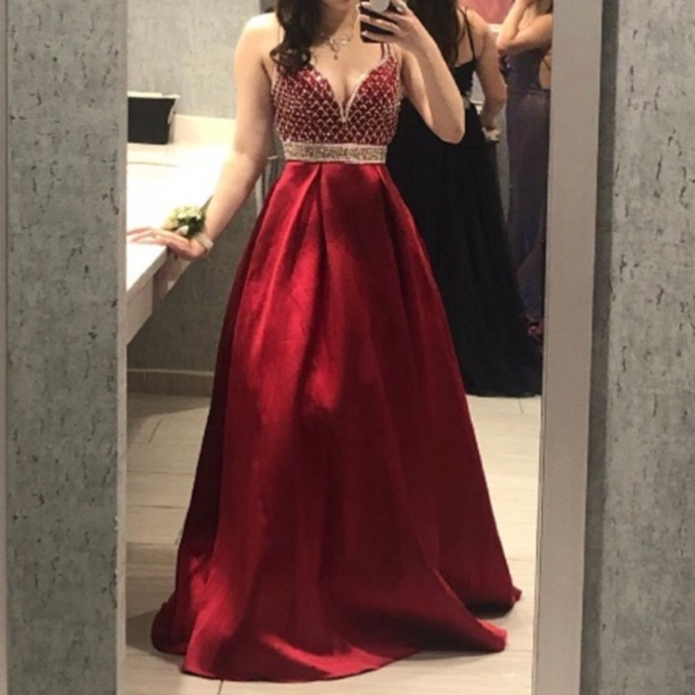 Red A-Line Prom Dress